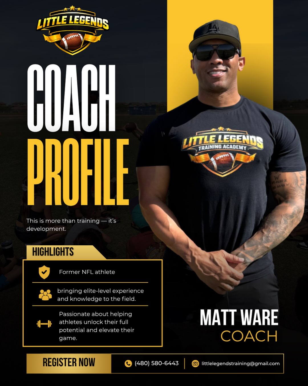 Official Little Legends coach profile artwork for Matt Ware
